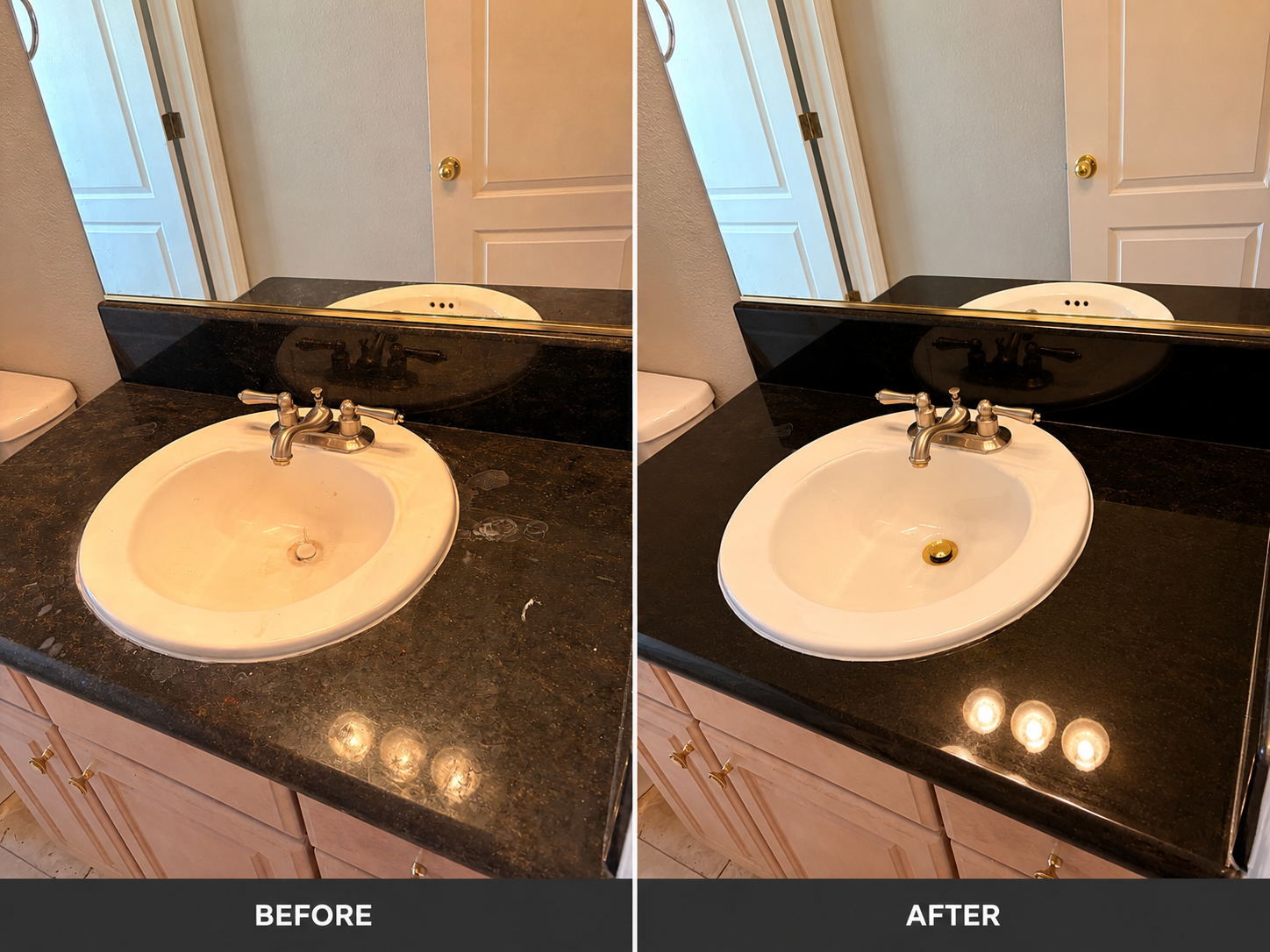 Before and after: Bathroom Vanity & Sink