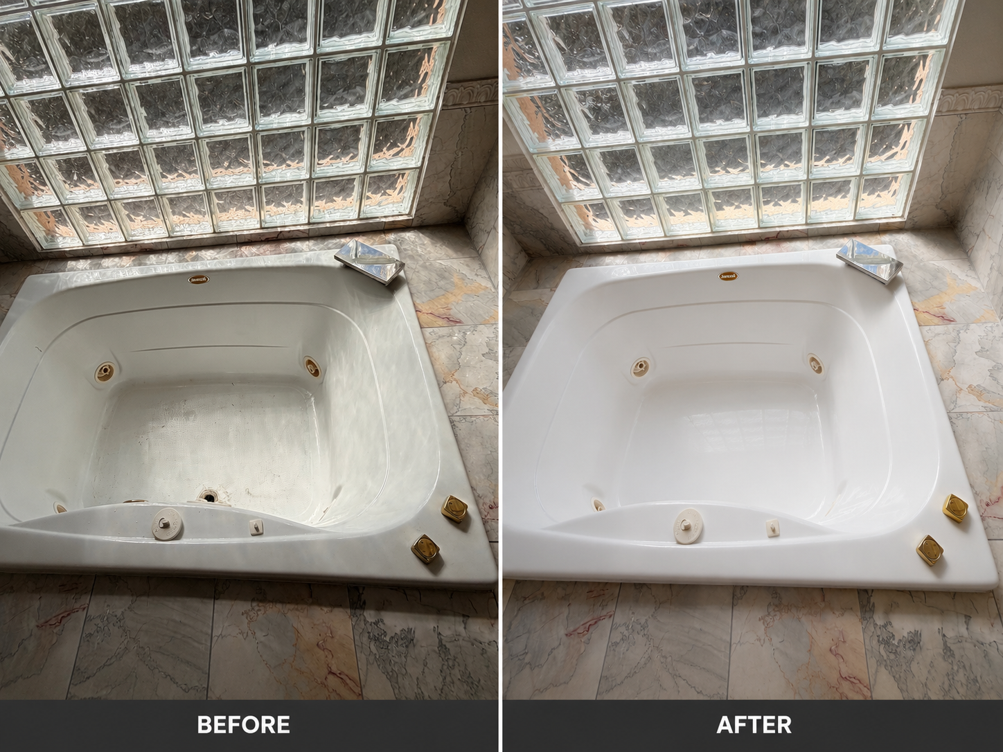 Before and after: Jetted Soaking Tub