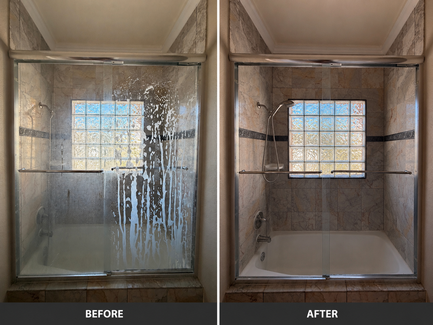 Before and after: Shower Glass Doors