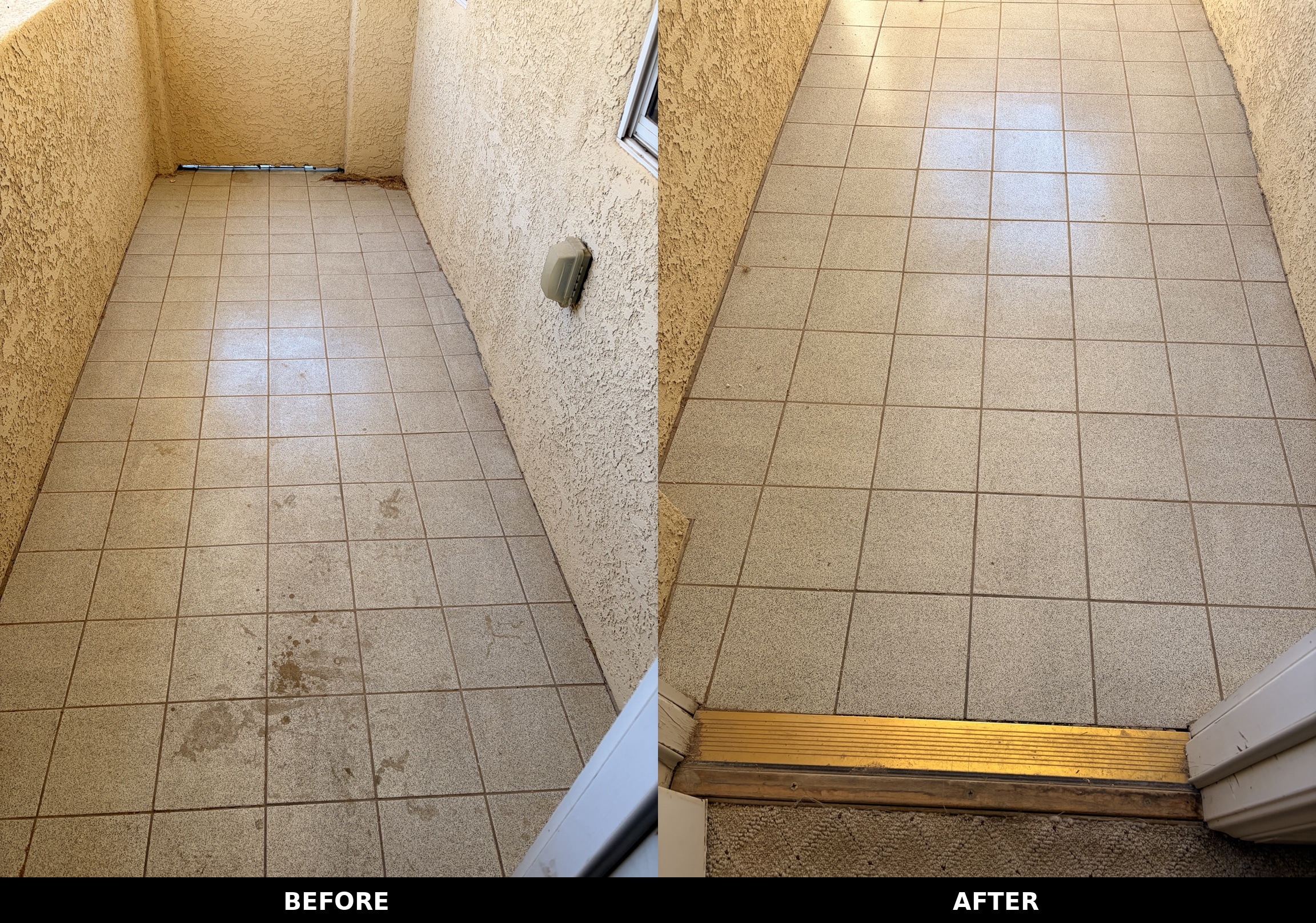 Before and after: Outdoor Tile Floor